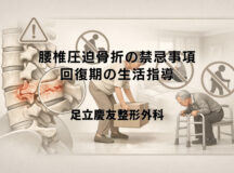 腰椎圧迫骨折の禁忌事項 – 回復期の生活指導