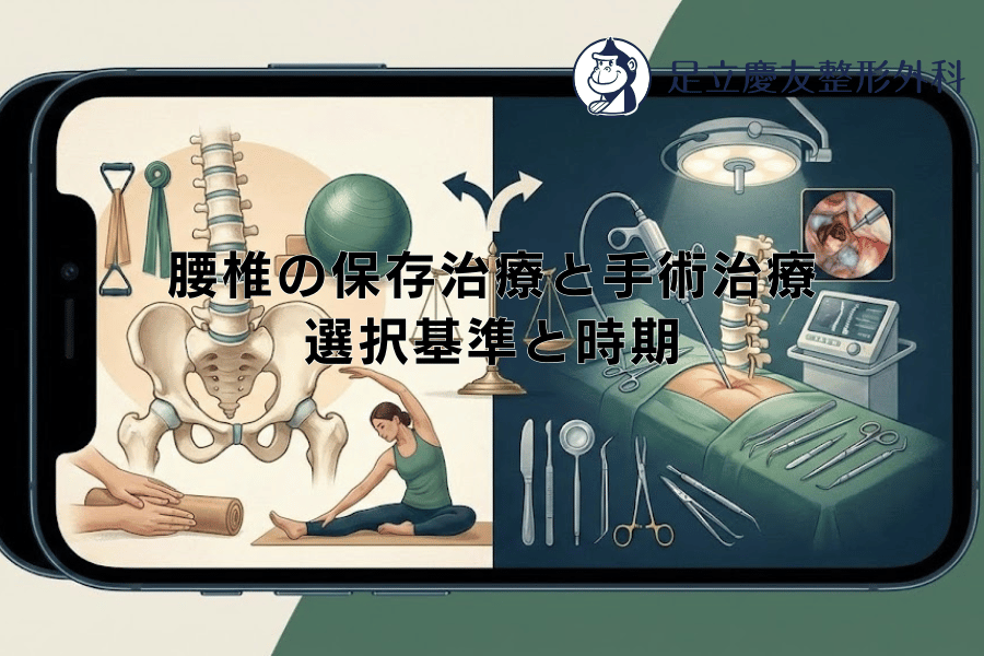 腰椎の保存治療と手術治療 - 選択基準と時期 - 足立慶友整形外科