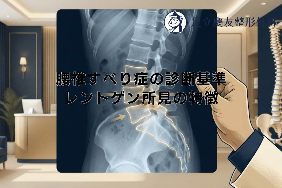 腰椎すべり症の診断基準 - レントゲン所見の特徴 - 足立慶友整形外科