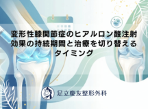 変形性膝関節症のヒアルロン酸注射｜効果の持続期間と治療を切り替えるタイミング